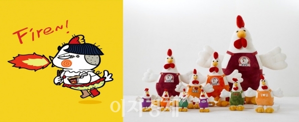 삼양식품(왼쪽) 대표 캐릭터 ‘호치’, 처갓집양념치킨 캐릭터 ‘처돌이’를 활용한 굿즈 사진=각 사