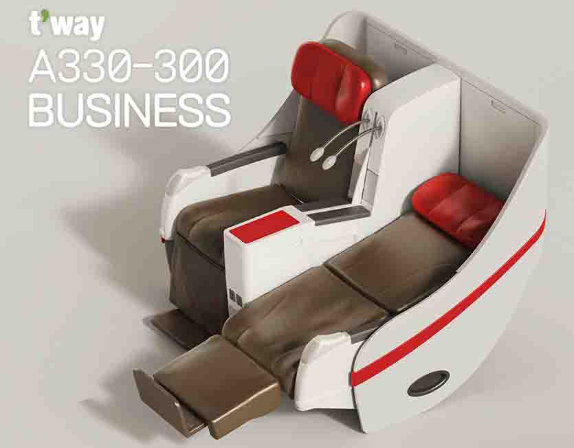 티웨이항공이 새로 도입할 중대형 항공기 A330-300 기종의 좌석 예약을 시작한다. 사진=티웨이항공