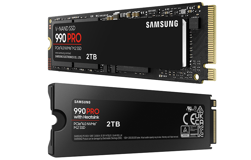 SSD 990 PRO와 990 PRO with Heatsink. 사진=삼성전자