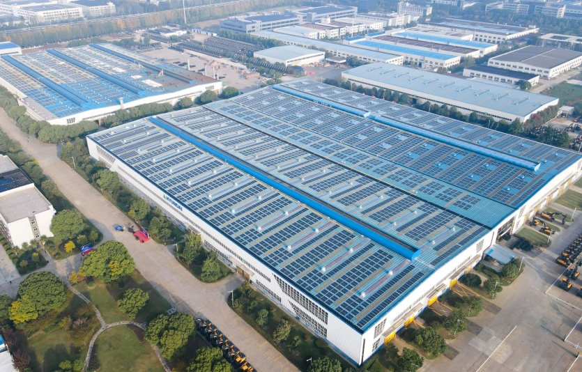 중국 강소법인 공장에 설치된 4㎽급 태양광 패널. 사진=HD현대