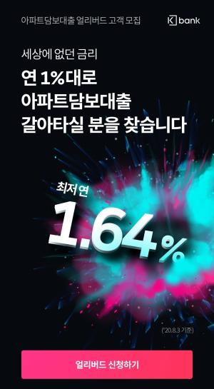케이뱅크, 연 1.6%대 아담대 2차 예약 접수…2000명 선정