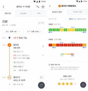 SK텔레콤, T맵 대중교통 앱으로 지하철 칸별 혼잡도 정보 제공