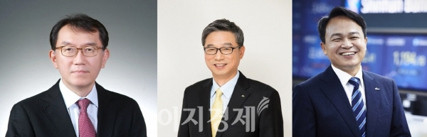박진회(왼쪽부터) 한국씨티은행장과 허인 KB국민은행장, 진옥동 신한은행장. 사진=각 은행