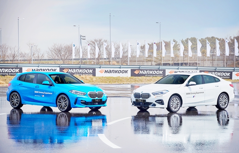 한국타이어가 BMW그룹코리아가 운영하는 ‘BMW 드라이빙센터’의 시승 차량에 올해도 타이어를 독점 공급한다. 사진=한국타이어