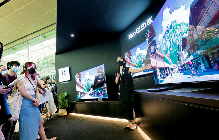 삼성전자가 싱가포르 국립미술관에서 TV 신제품 출시 행사를 진행했다. 사진=삼성전자